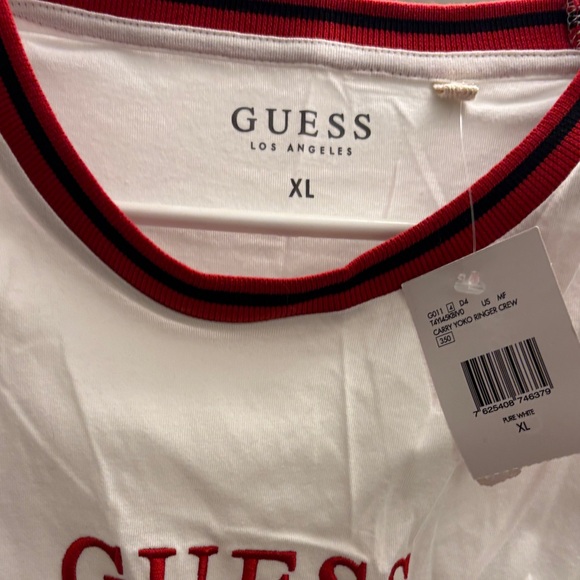 GUESS White Tee with Red Accents - Picture 2 of 2